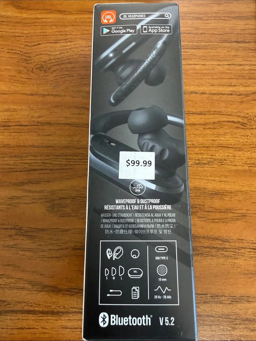 JBL Endurance Peak 3 Black Wireless Earbuds with Ear-Hook Design
